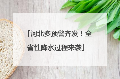 河北多预警齐发！全省性降水过程来袭