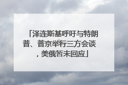 泽连斯基呼吁与特朗普、普京举行三方会谈，美俄暂未回应