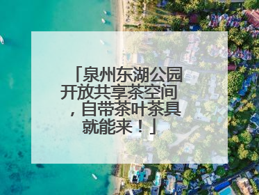 泉州东湖公园开放共享茶空间，自带茶叶茶具就能来！