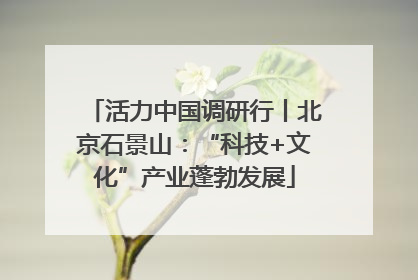 活力中国调研行丨北京石景山：“科技+文化”产业蓬勃发展