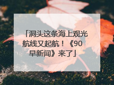 洞头这条海上观光航线又起航！《90早新闻》来了