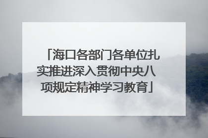 海口各部门各单位扎实推进深入贯彻中央八项规定精神学习教育