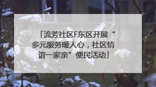 流芳社区F东区开展“多元服务暖人心，社区情谊一家亲”便民活动