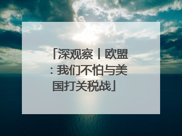 深观察丨欧盟：我们不怕与美国打关税战