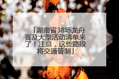 湖南省38场龙舟赛及大型活动清单来了！注意，这些路段将交通管制