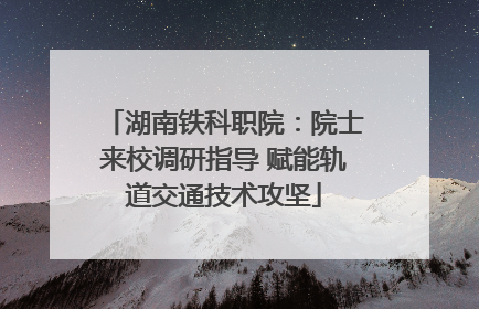 湖南铁科职院：院士来校调研指导 赋能轨道交通技术攻坚