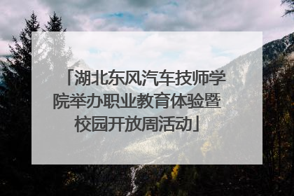 湖北东风汽车技师学院举办职业教育体验暨校园开放周活动