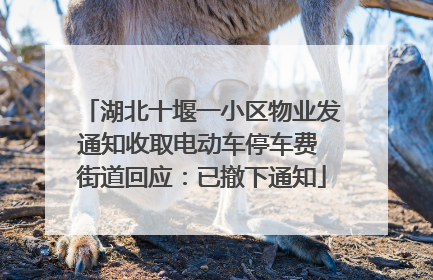 湖北十堰一小区物业发通知收取电动车停车费 街道回应：已撤下通知