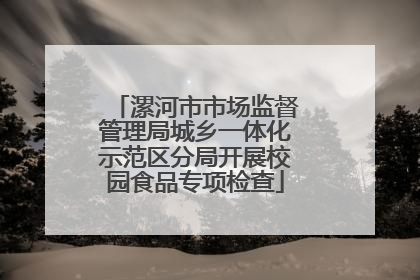 漯河市市场监督管理局城乡一体化示范区分局开展校园食品专项检查