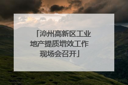 漳州高新区工业地产提质增效工作现场会召开