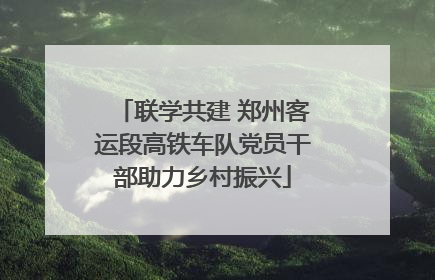 联学共建 郑州客运段高铁车队党员干部助力乡村振兴