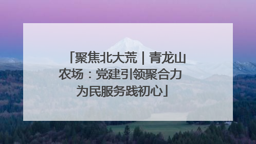 聚焦北大荒｜青龙山农场：党建引领聚合力 为民服务践初心