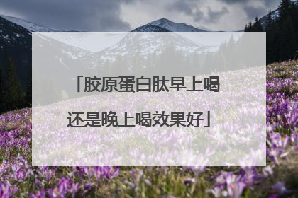 胶原蛋白肽早上喝还是晚上喝效果好