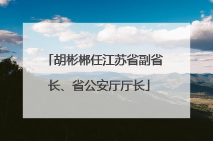 胡彬郴任江苏省副省长、省公安厅厅长
