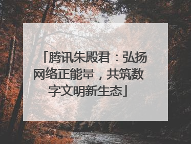 腾讯朱殿君：弘扬网络正能量，共筑数字文明新生态