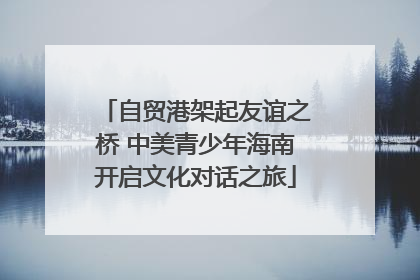 自贸港架起友谊之桥 中美青少年海南开启文化对话之旅