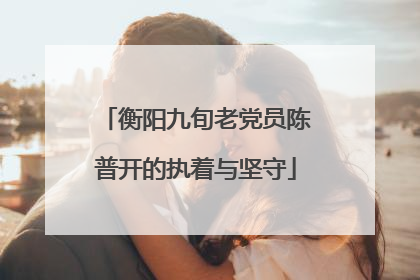 衡阳九旬老党员陈普开的执着与坚守