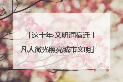 这十年·文明润宿迁丨凡人微光照亮城市文明