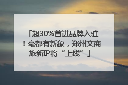 超30%首进品牌入驻！亳都有新象，郑州文商旅新IP将“上线”