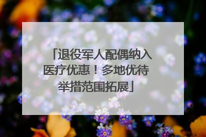 退役军人配偶纳入医疗优惠！多地优待举措范围拓展