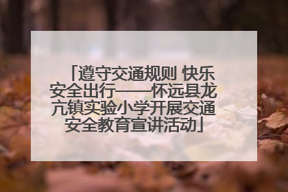 遵守交通规则 快乐安全出行——怀远县龙亢镇实验小学开展交通安全教育宣讲活动