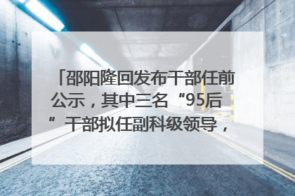 邵阳隆回发布干部任前公示，其中三名“95后”干部拟任副科级领导，均系硕士选调生