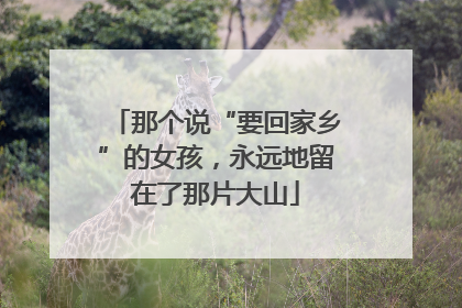 那个说“要回家乡”的女孩，永远地留在了那片大山