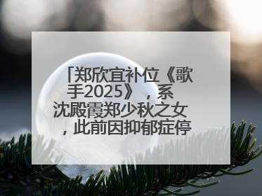 郑欣宜补位《歌手2025》，系沈殿霞郑少秋之女，此前因抑郁症停工两年