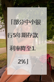 部分中小银行5年期存款利率降至1.2%