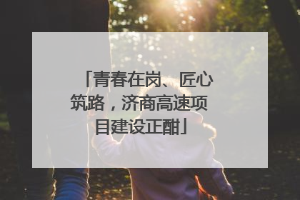 青春在岗、匠心筑路，济商高速项目建设正酣