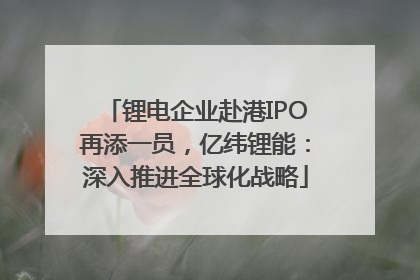 锂电企业赴港IPO再添一员，亿纬锂能：深入推进全球化战略