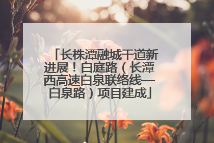 长株潭融城干道新进展！白庭路（长潭西高速白泉联络线—白泉路）项目建成