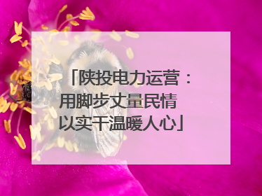 陕投电力运营：用脚步丈量民情 以实干温暖人心
