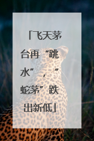 飞天茅台再“跳水”，“蛇茅”跌出新低