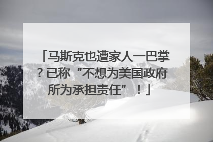 马斯克也遭家人一巴掌？已称“不想为美国政府所为承担责任”！