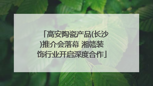 高安陶瓷产品(长沙)推介会落幕 湘赣装饰行业开启深度合作