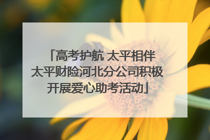 高考护航 太平相伴 太平财险河北分公司积极开展爱心助考活动