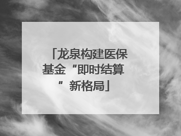 龙泉构建医保基金“即时结算”新格局