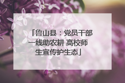 鲁山县：党员干部一线助农耕 高校师生宣传护生态