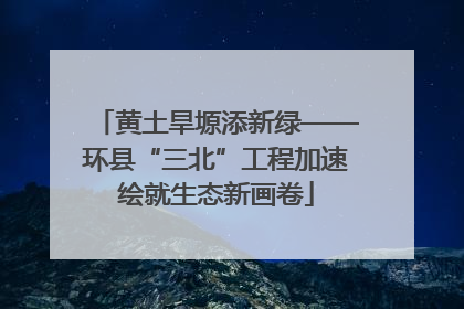 黄土旱塬添新绿——环县“三北”工程加速绘就生态新画卷