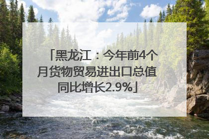 黑龙江：今年前4个月货物贸易进出口总值同比增长2.9%