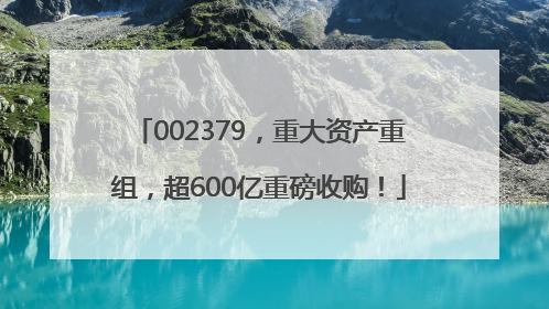 002379，重大资产重组，超600亿重磅收购！