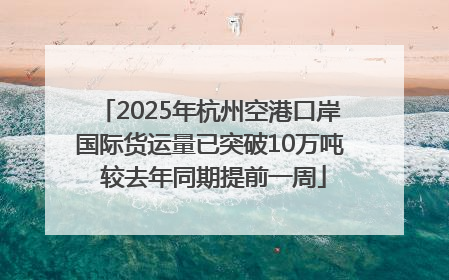 2025年杭州空港口岸国际货运量已突破10万吨 较去年同期提前一周