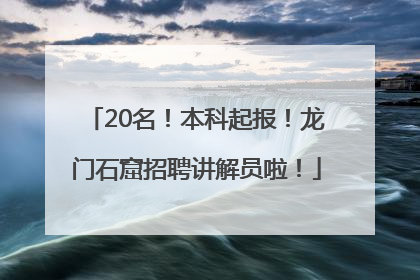 20名！本科起报！龙门石窟招聘讲解员啦！
