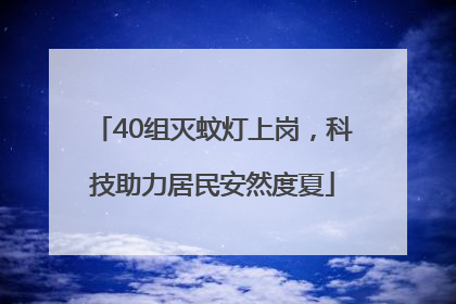 40组灭蚊灯上岗，科技助力居民安然度夏