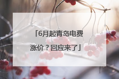 6月起青岛电费涨价？回应来了
